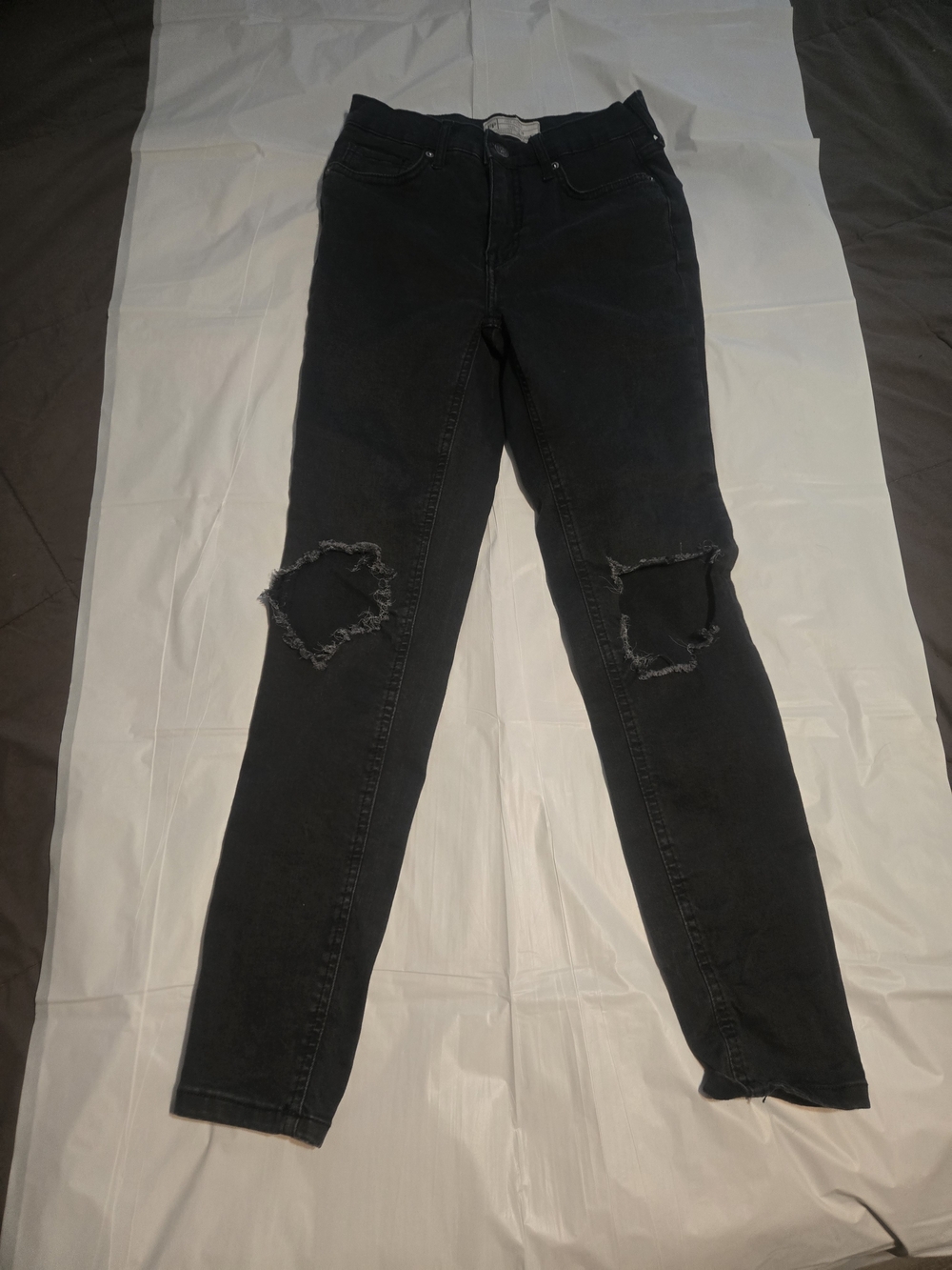 Free People Black Ripped Knee Skinny Jeans